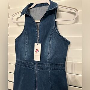Denim Sleeveless Jumpsuit, New with Tags